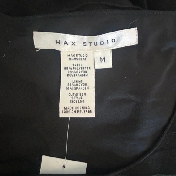 Max Studio Black Tiered Ruffled Bandage Bodycon Short Sleeve Dress Size Medium - Picture 4 of 5